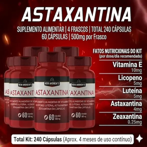 Astaxantina Kit 4 Frascos